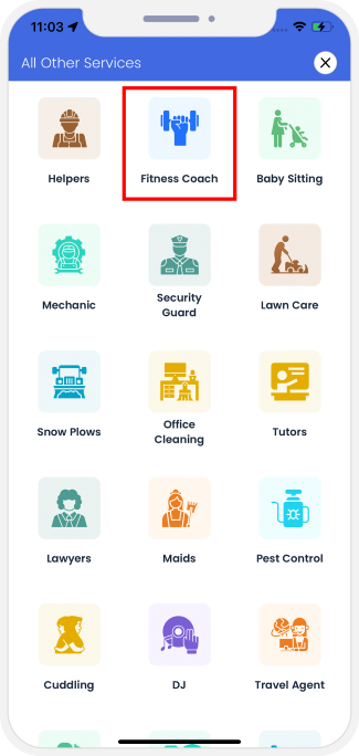 choose service categories