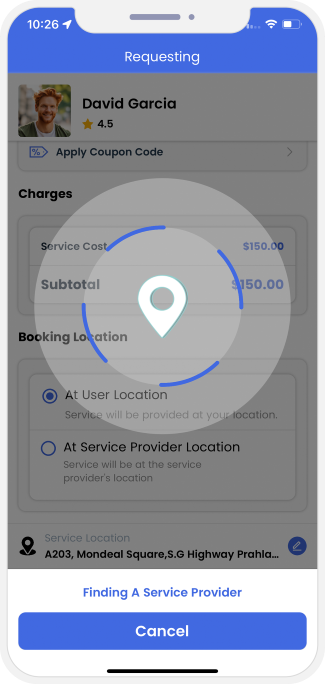 Select booking location