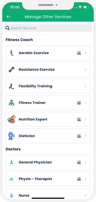 choose service categories