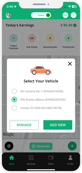 Select booking location