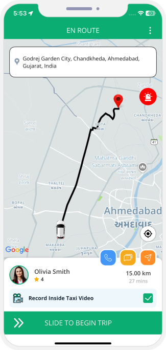 rider get notification for trip started