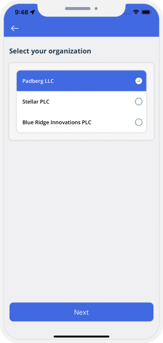 profile setup organization