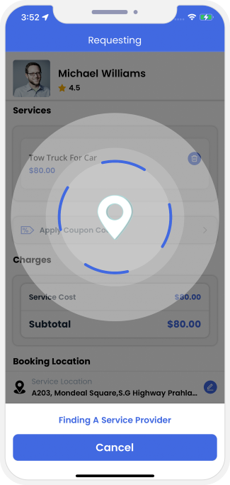 Select booking location