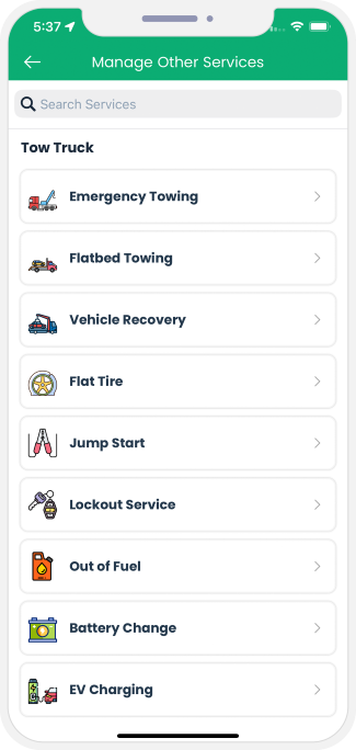 choose service categories