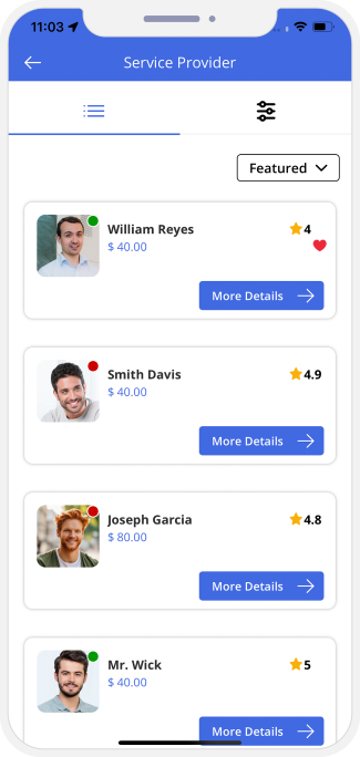 choose service categories