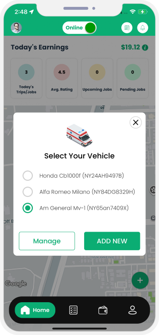 Select booking location