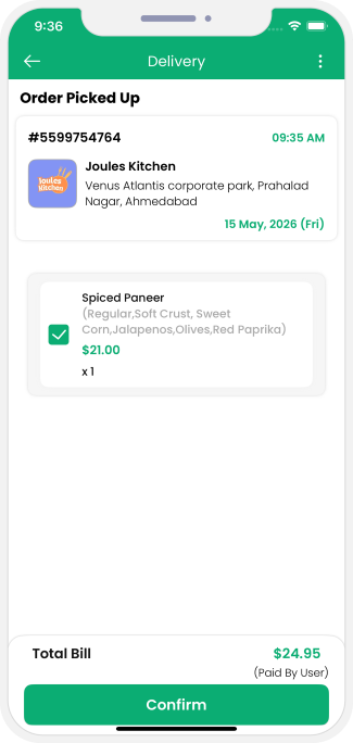 delivery driver pickup order