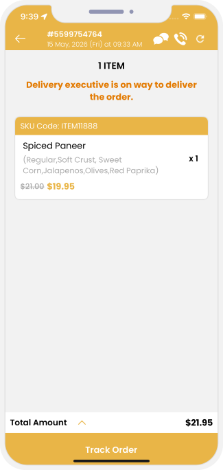 restaurant track status of order
