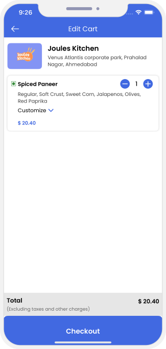user edite food item