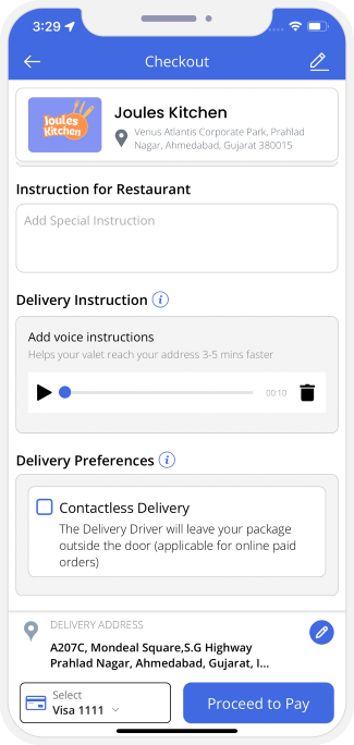 Voice Instruction for Delivery Driver