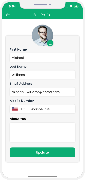 Service provider can update their profile