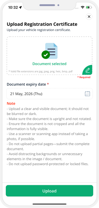 Service providers upload ID documents from panel