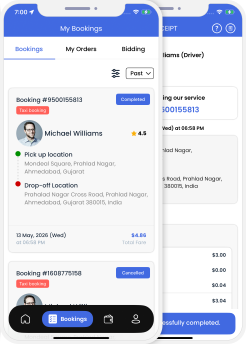 user app login and registration screen