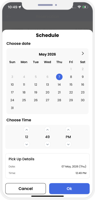 Select booking location