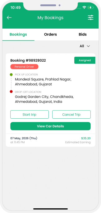 Select booking location