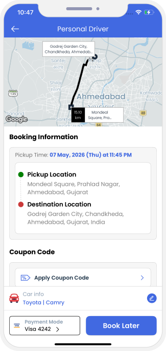 Select booking location