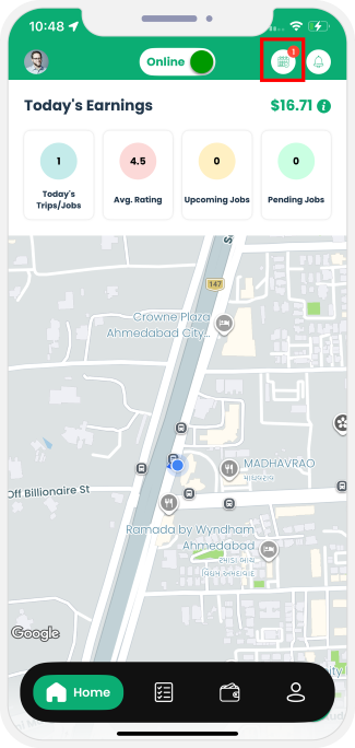 Select booking location