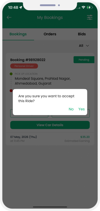 driver slide to end trip and rider get notification for Trip completed