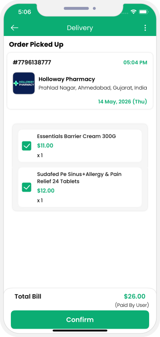 delivery driver pickup order