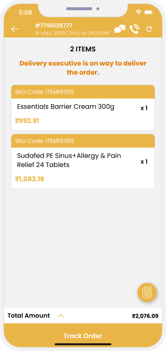 restaurant track status of order