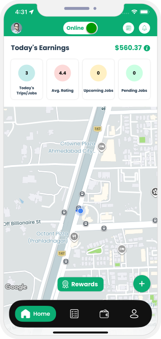 Driver set his availability