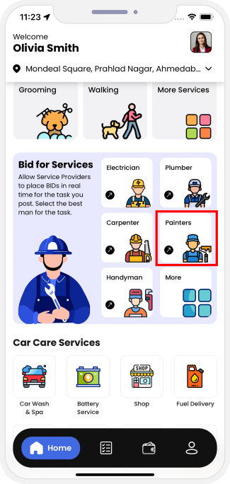 choose service categories