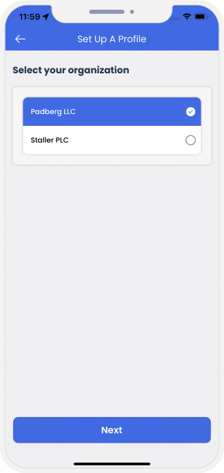 profile setup organization
