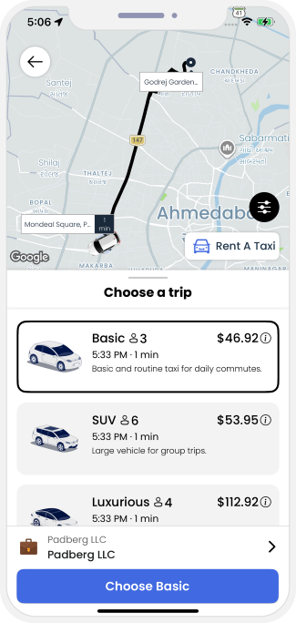 taxi ride request now