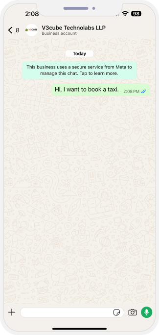 book taxi via whatsapp