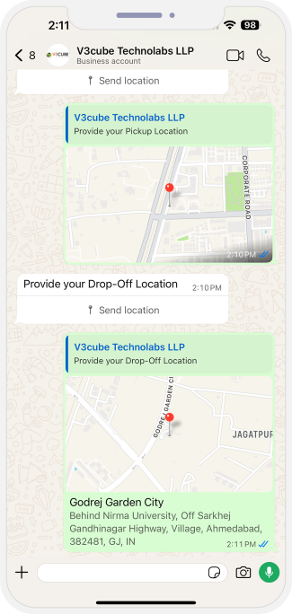 send drop-off location