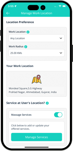 provider manage work location