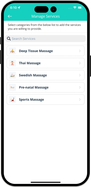 choose service categories