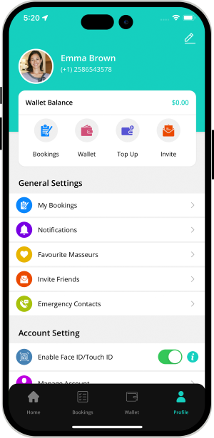 user app menu