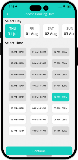 Select booking location