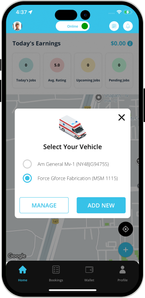 Select booking location