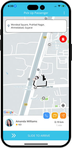 Driver can see the pickup location on a map