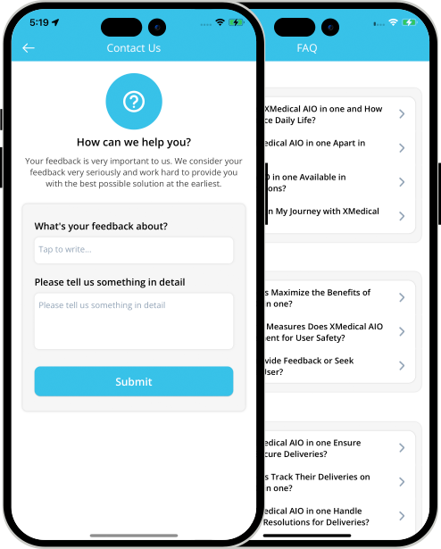 user app login and registration screen