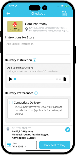 Voice Instruction for Delivery Driver