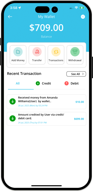 user and Medical Expert manage their wallet