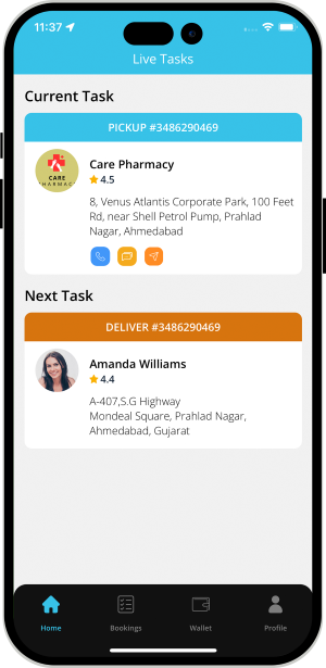 delivery driver see order picup address