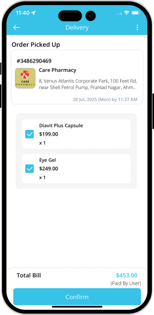 delivery driver pickup order