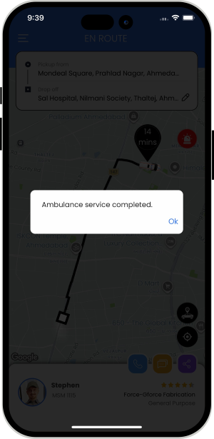 Ambulance service completed