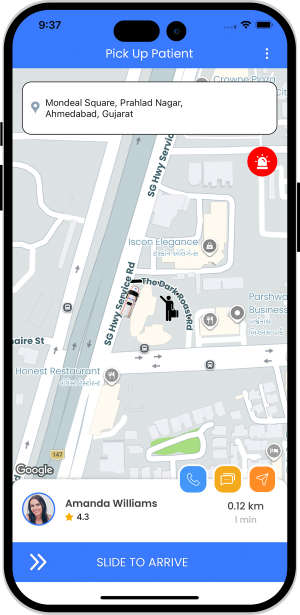Driver can see the pickup location on a map