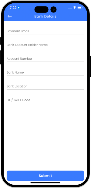user and Medical Experts upload their bank details and invite friends to download app