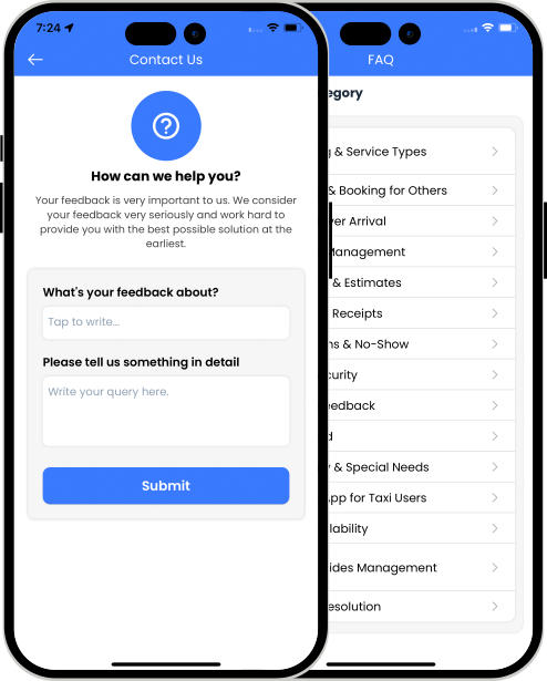 user app login and registration screen