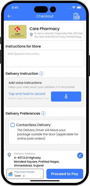Voice Instruction for Delivery Driver