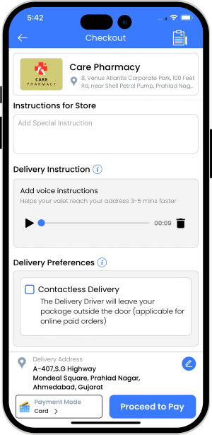 Voice Instruction for Delivery Driver