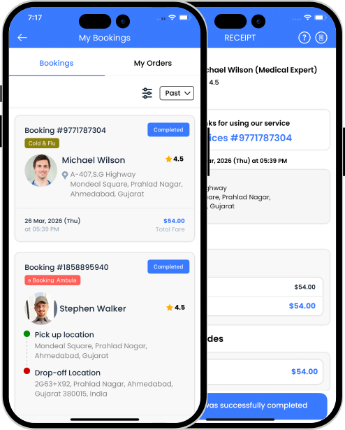 user app login and registration screen