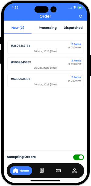Store app displays order details