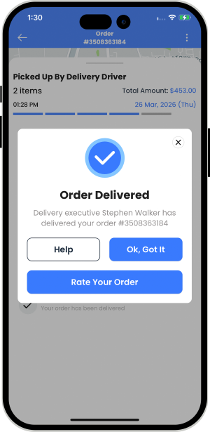 order delivered successful